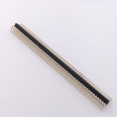 Gold plated Pitch 1.27mm Pin header connector single row 50 Pins Right Angle DIP for PCB Mounting